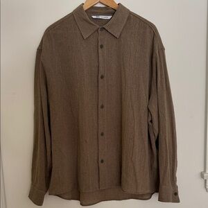 ❌SOLD❌Zara Taupe Button-Up Shirt